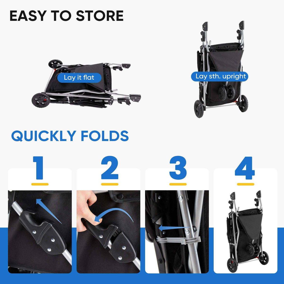Foldable Pet Stroller - Ultimate Comfort for Your Furry Friends