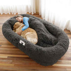 Cozy Large Faux Fur Pet Bed - The Ultimate Relaxation Spot for You and Your Dog