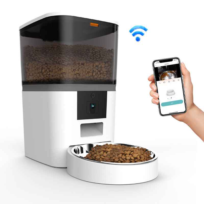 Smart Automatic Pet Feeder with Camera, 6L Wi-Fi Programmable Feeder