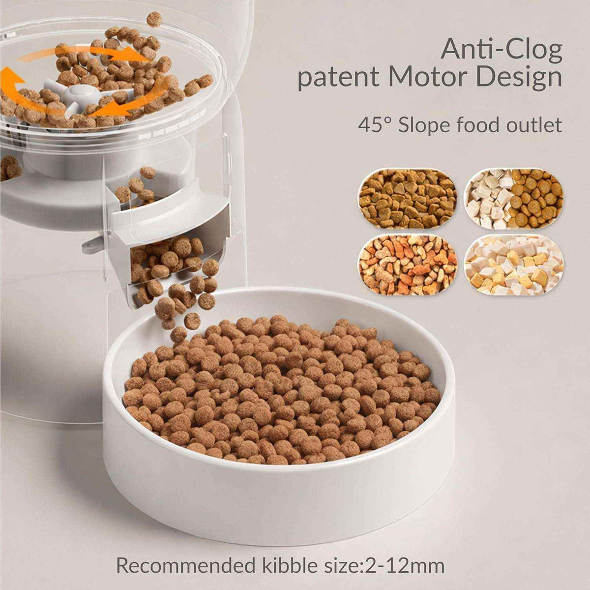 Wi-Fi Automatic Cat Feeder, Smart Timed Food Dispenser with Portion Control