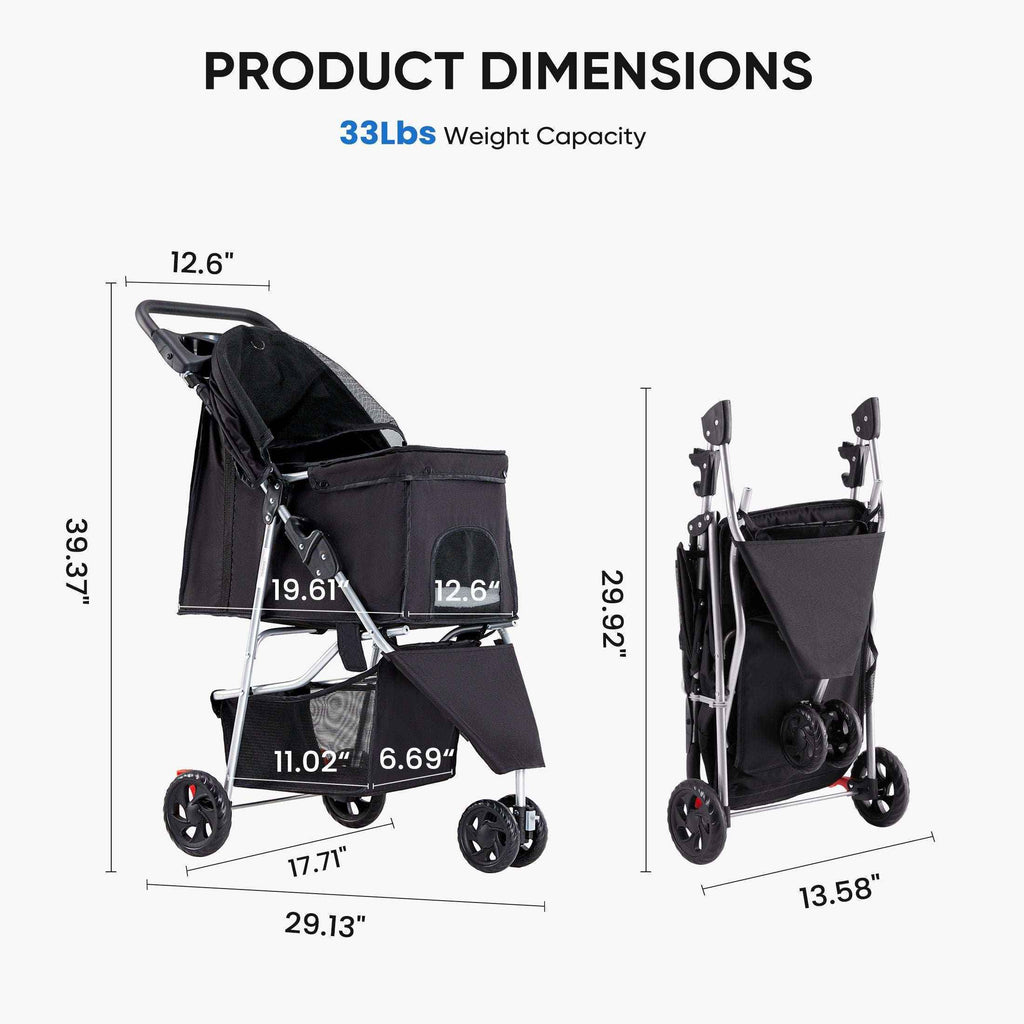 Foldable Pet Stroller - Ultimate Comfort for Your Furry Friends