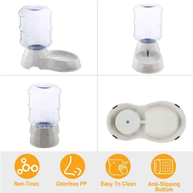 Automatic Pet Water Dispenser, Gravity-Fed Water Bowl for Dogs & Cats
