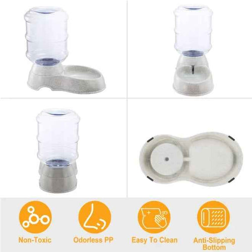 Automatic Pet Water Dispenser, Gravity-Fed Water Bowl for Dogs & Cats