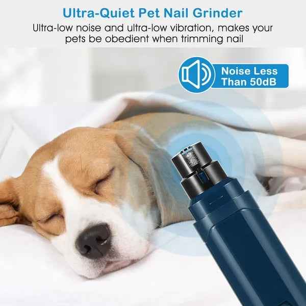 Quiet Dog Nail Grinder - 2-Speed USB Rechargeable Trimmer for Stress-Free Grooming