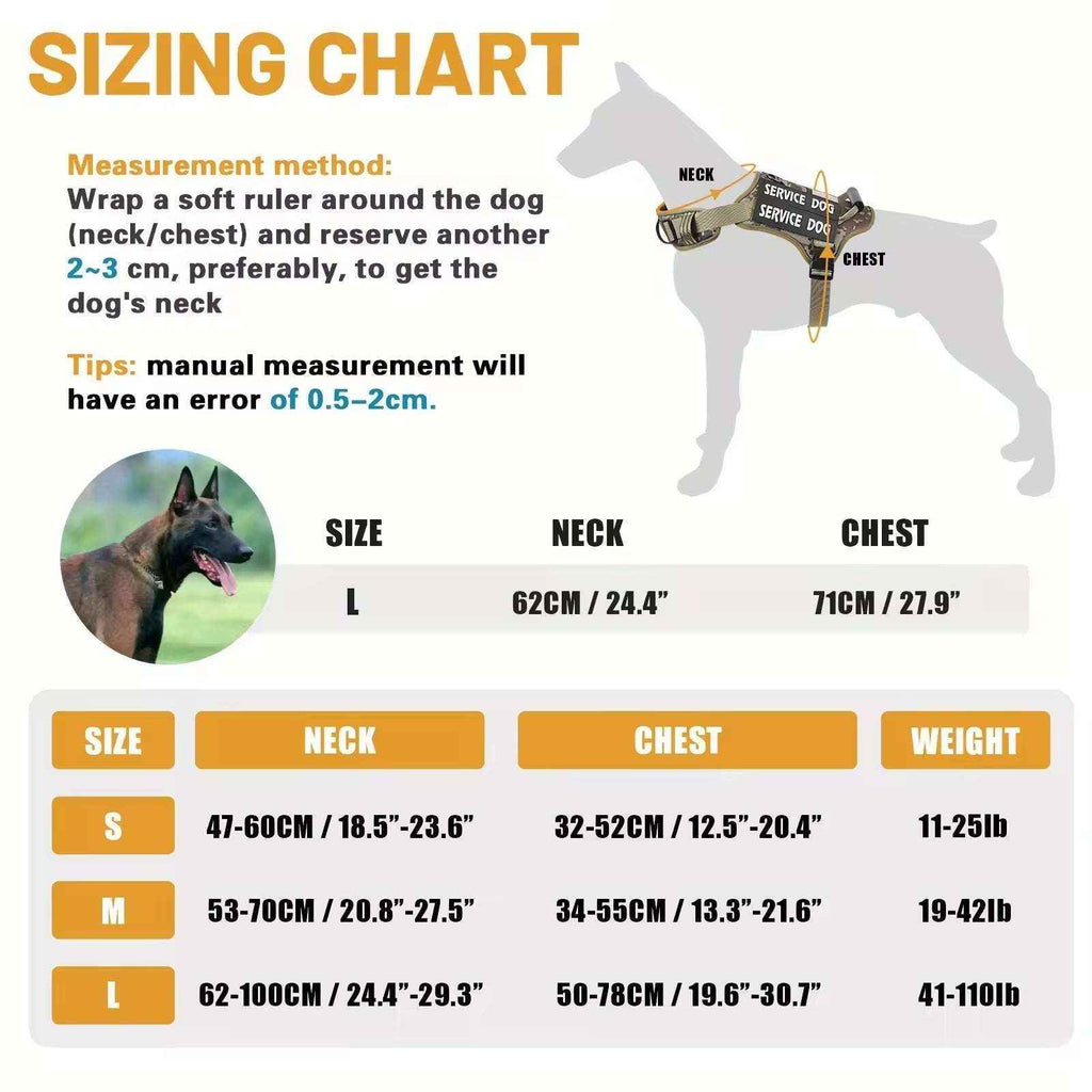 Tactical Service Dog Harness: No-Pull, Adjustable Pet Vest with Reflective Elements for Safe Walking and Training