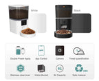 Smart Automatic Pet Feeder with Camera, 6L Wi-Fi Programmable Feeder