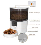 Smart Automatic Pet Feeder with Camera, 6L Wi-Fi Programmable Feeder