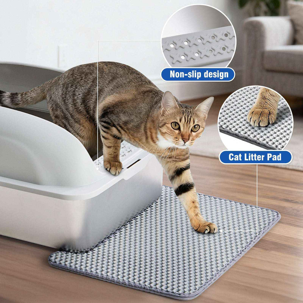 Upgrade Your Space with the Large Stainless Steel Cat Litter Box – Complete with Lid, Scoop & Mat